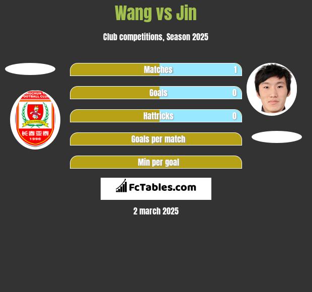 Wang vs Jin h2h player stats