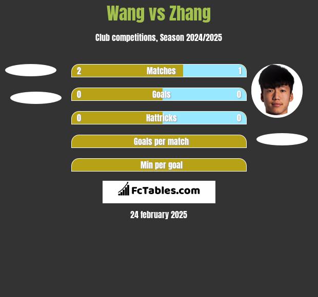 Wang vs Zhang h2h player stats