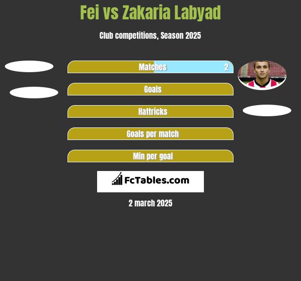 Fei vs Zakaria Labyad h2h player stats