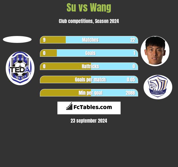 Su vs Wang h2h player stats