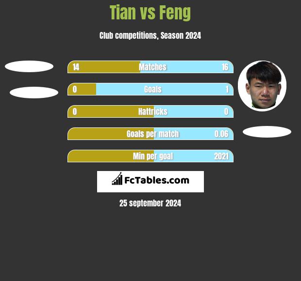 Tian vs Feng h2h player stats