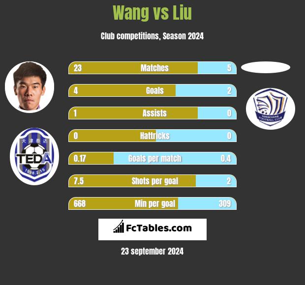 Wang vs Liu h2h player stats