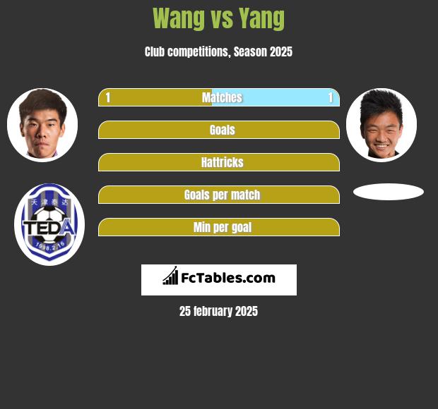 Wang vs Yang h2h player stats