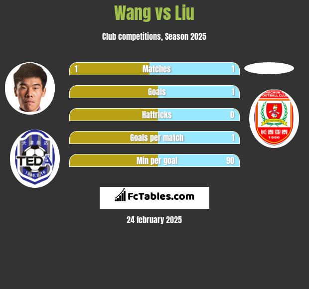 Wang vs Liu h2h player stats