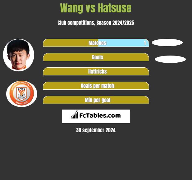 Wang vs Hatsuse h2h player stats