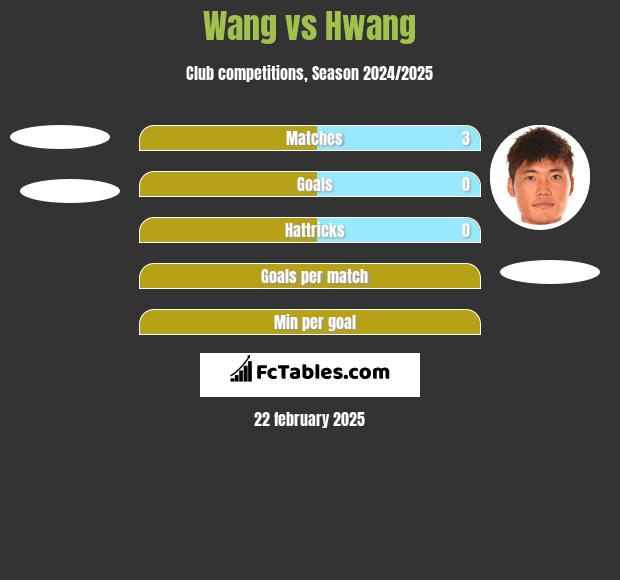 Wang vs Hwang h2h player stats