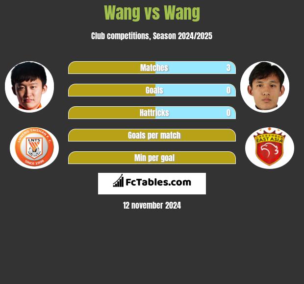 Wang vs Wang h2h player stats