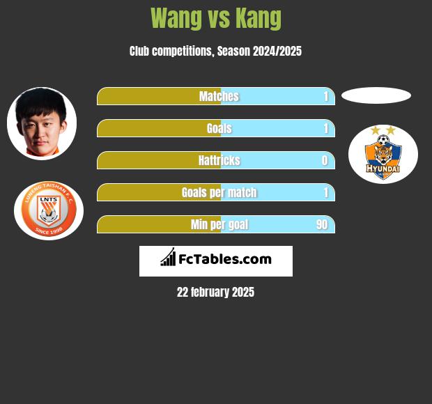 Wang vs Kang h2h player stats