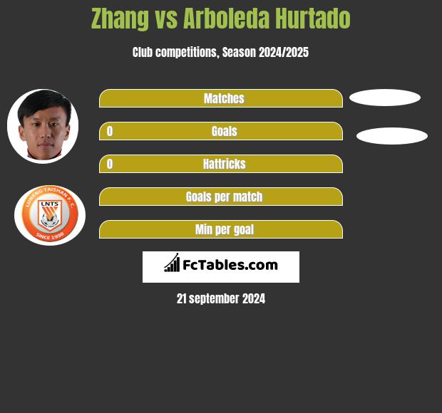 Zhang vs Arboleda Hurtado h2h player stats