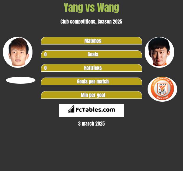 Yang vs Wang h2h player stats