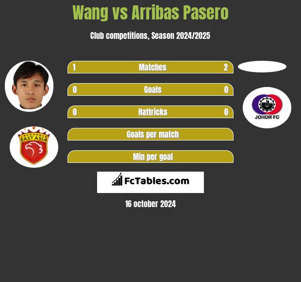 Wang vs Arribas Pasero h2h player stats