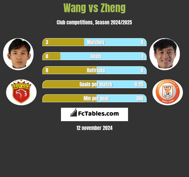 Wang vs Zheng h2h player stats