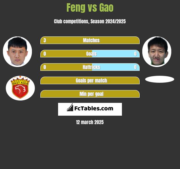 Feng vs Gao h2h player stats