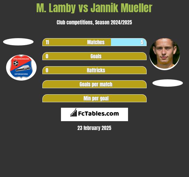 M. Lamby vs Jannik Mueller h2h player stats