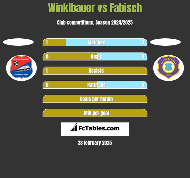 Winklbauer vs Fabisch h2h player stats