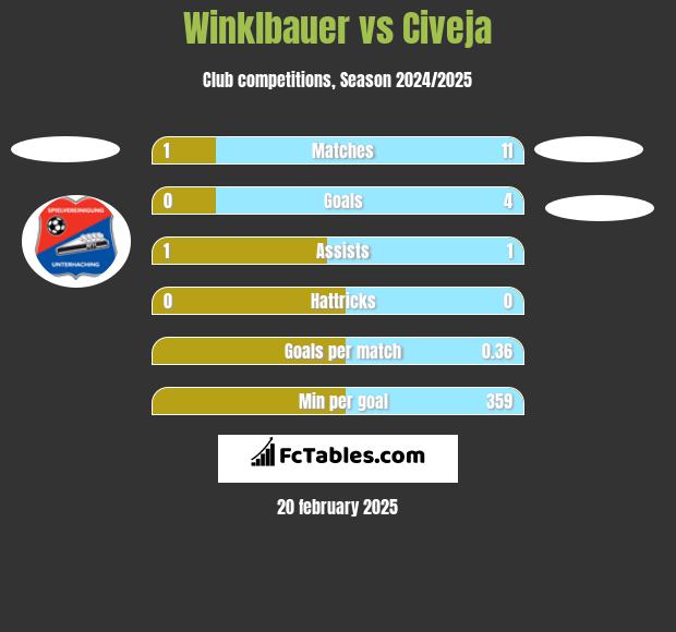 Winklbauer vs Civeja h2h player stats