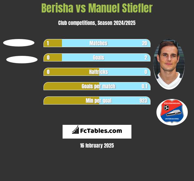 Berisha vs Manuel Stiefler h2h player stats