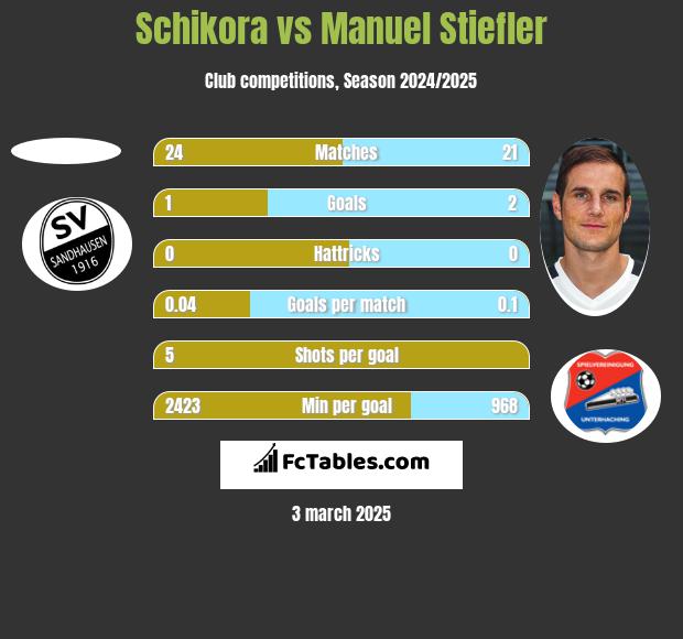 Schikora vs Manuel Stiefler h2h player stats