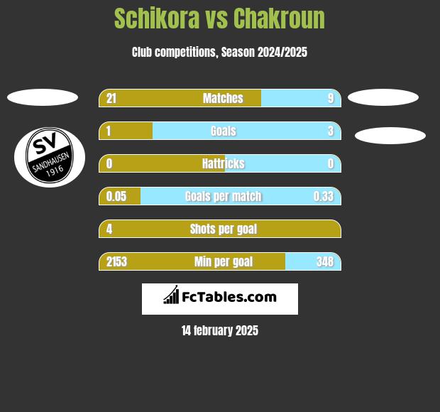 Schikora vs Chakroun h2h player stats