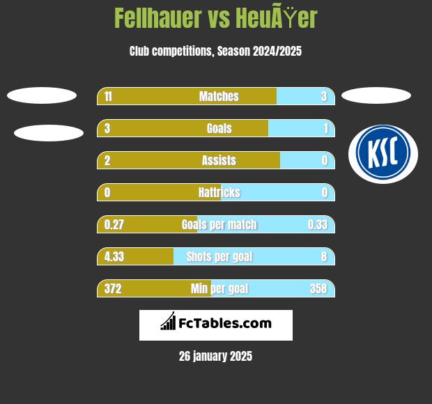 Fellhauer vs HeuÃŸer h2h player stats