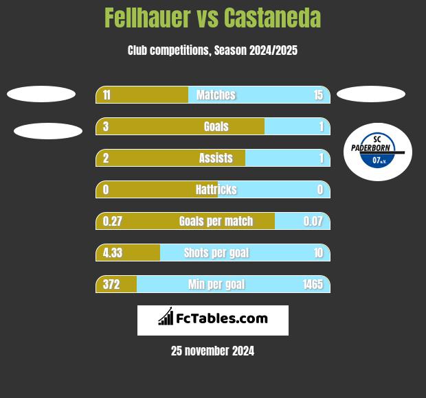 Fellhauer vs Castaneda h2h player stats