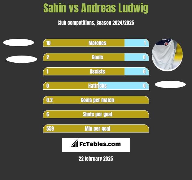 Sahin vs Andreas Ludwig h2h player stats