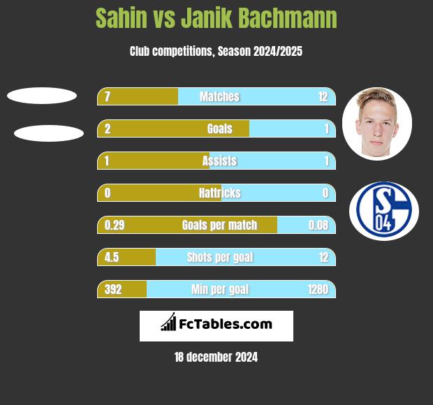 Sahin vs Janik Bachmann h2h player stats