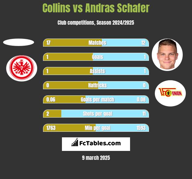 Collins vs Andras Schafer h2h player stats