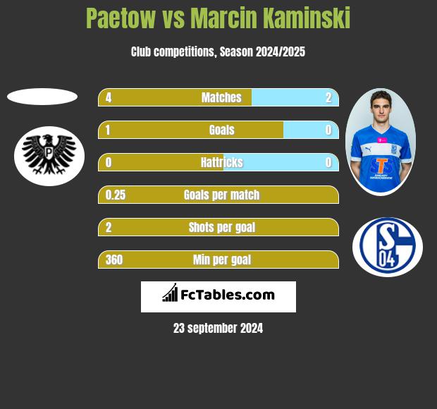 Paetow vs Marcin Kamiński h2h player stats