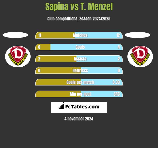 Sapina vs T. Menzel h2h player stats