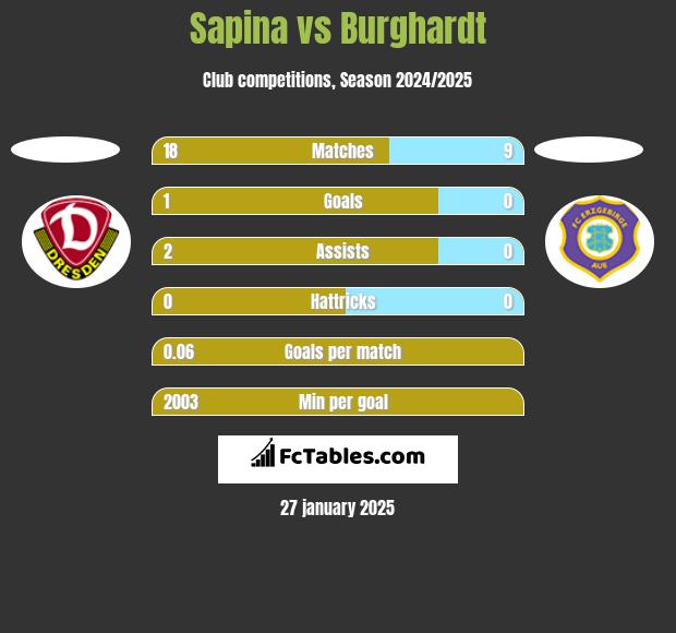 Sapina vs Burghardt h2h player stats