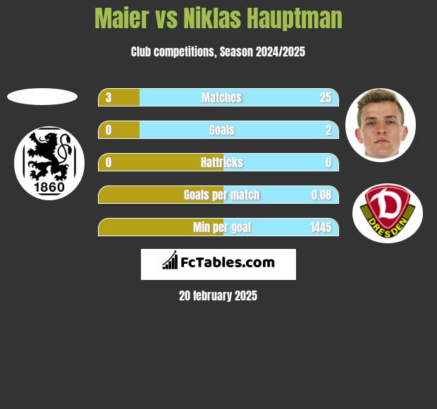 Maier vs Niklas Hauptman h2h player stats