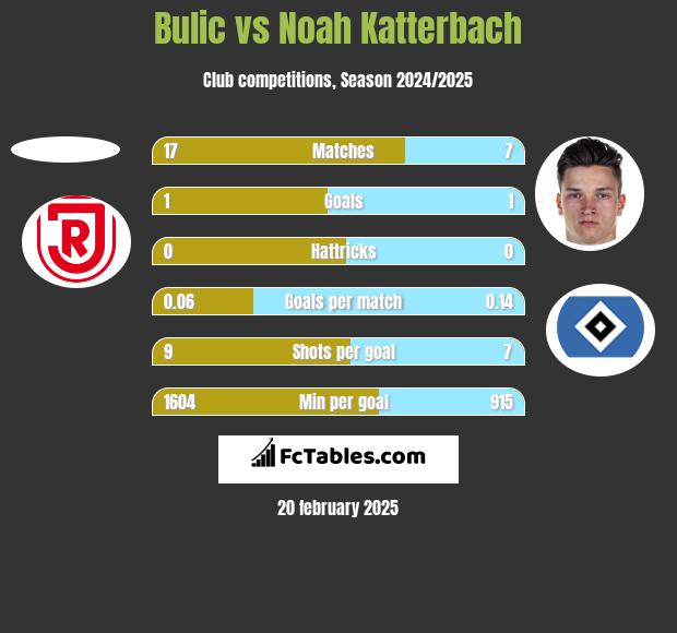 Bulic vs Noah Katterbach h2h player stats