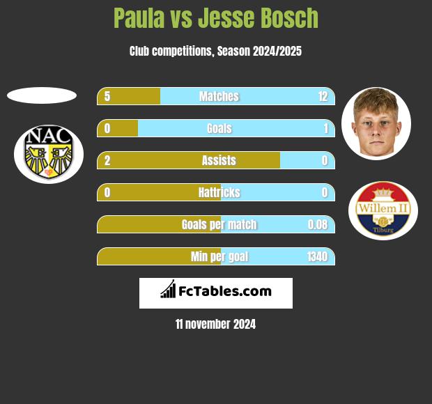 Paula vs Jesse Bosch h2h player stats