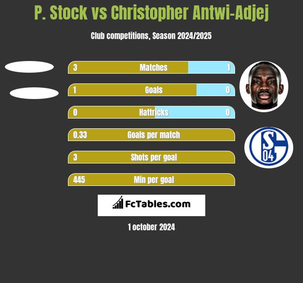 P. Stock vs Christopher Antwi-Adjej h2h player stats