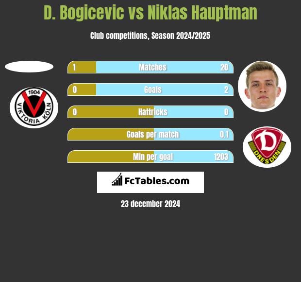 D. Bogicevic vs Niklas Hauptman h2h player stats