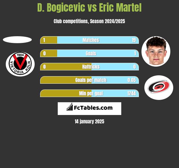 D. Bogicevic vs Eric Martel h2h player stats