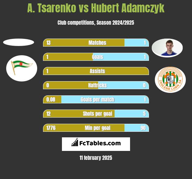 A. Tsarenko vs Hubert Adamczyk h2h player stats