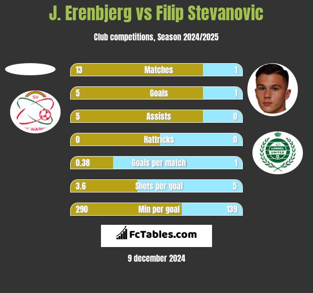 J. Erenbjerg vs Filip Stevanovic h2h player stats