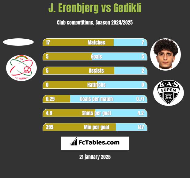 J. Erenbjerg vs Gedikli h2h player stats