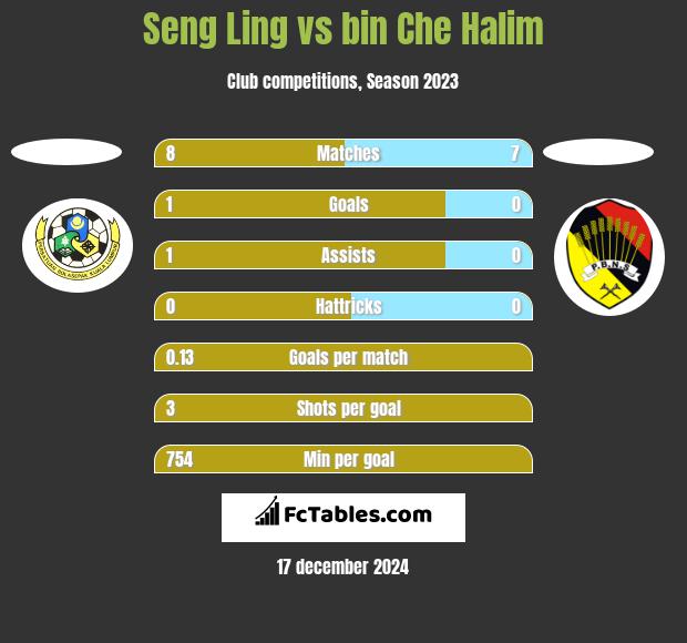 Seng Ling vs bin Che Halim h2h player stats