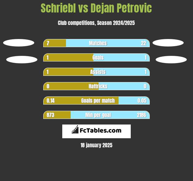 Schriebl vs Dejan Petrovic h2h player stats