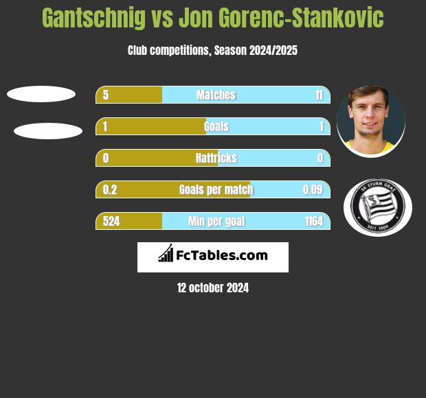 Gantschnig vs Jon Gorenc-Stankovic h2h player stats