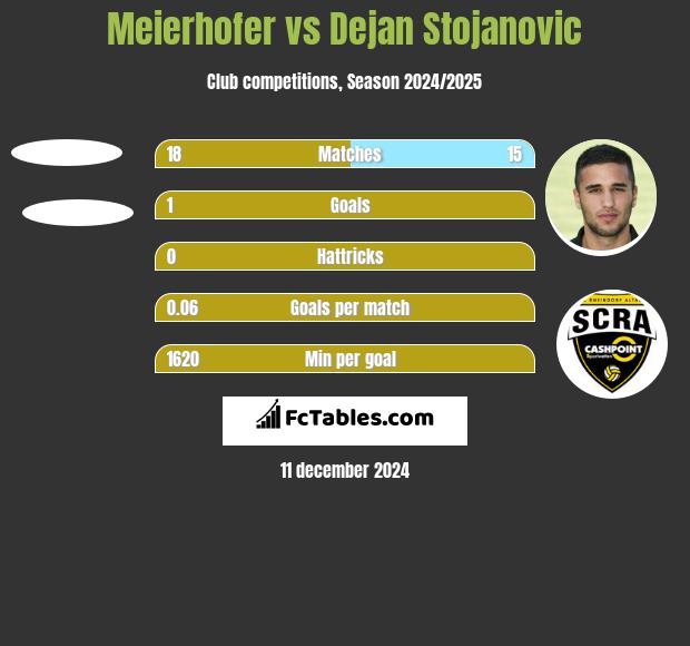 Meierhofer vs Dejan Stojanovic h2h player stats