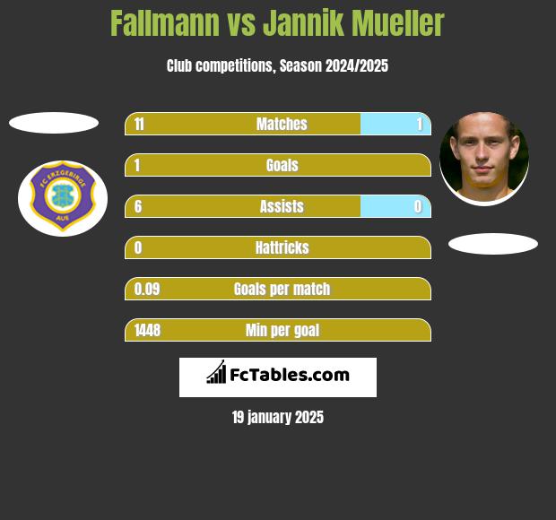 Fallmann vs Jannik Mueller h2h player stats