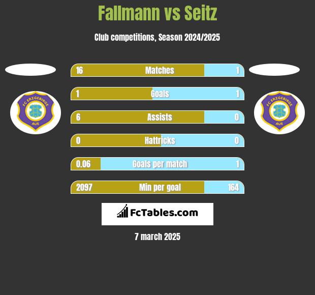 Fallmann vs Seitz h2h player stats