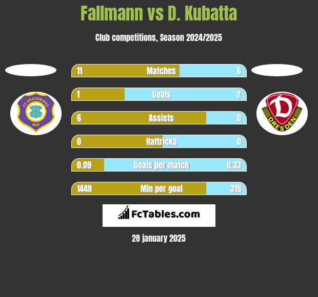 Fallmann vs D. Kubatta h2h player stats