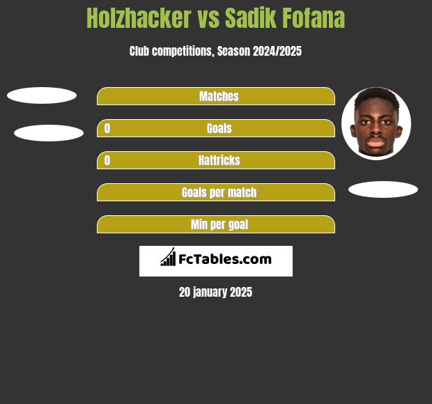 Holzhacker vs Sadik Fofana h2h player stats