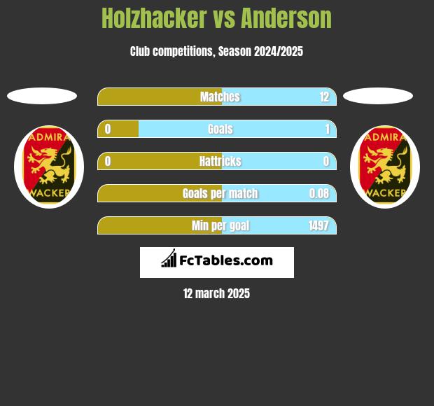 Holzhacker vs Anderson h2h player stats