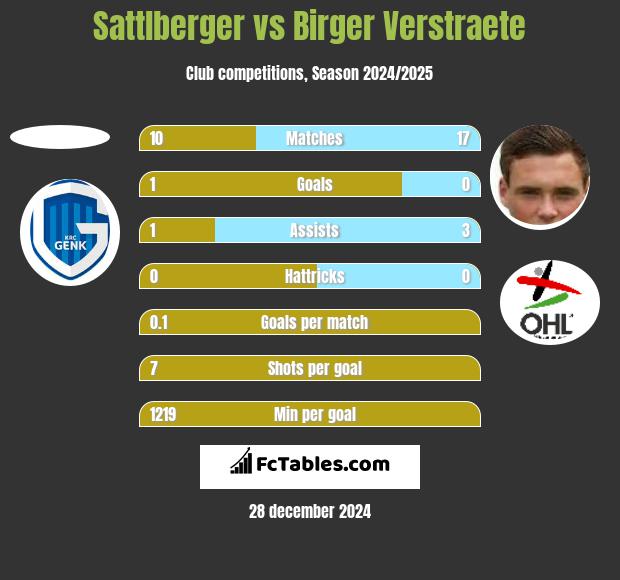 Sattlberger vs Birger Verstraete h2h player stats